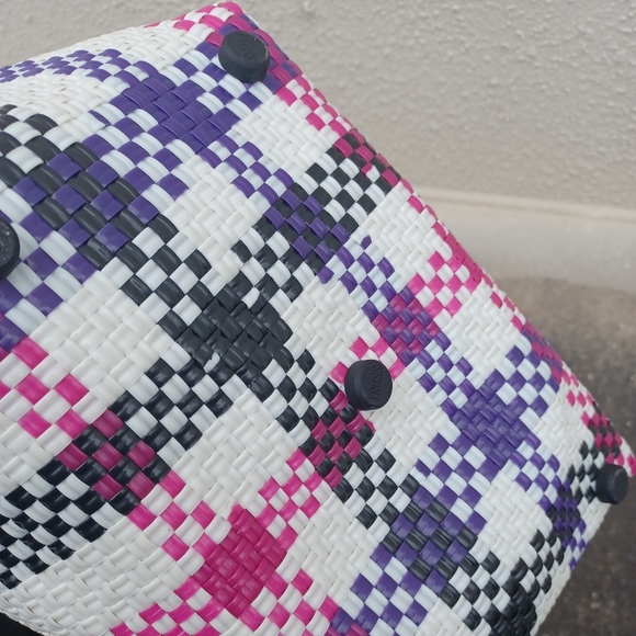 TRUSS Large Woven Leather Trim Bucket Bag - Picture 6 of 14